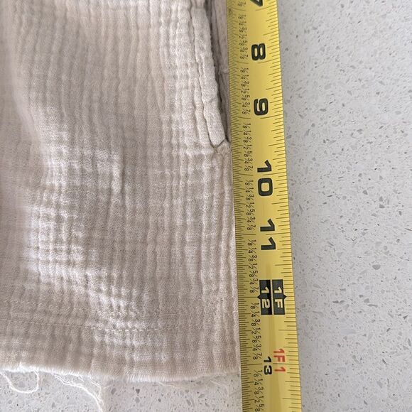 NWOT Rewash Distressed Beige High Rise Shorts Raw Hem Distressed Relaxed Cotton - Picture 9 of 11